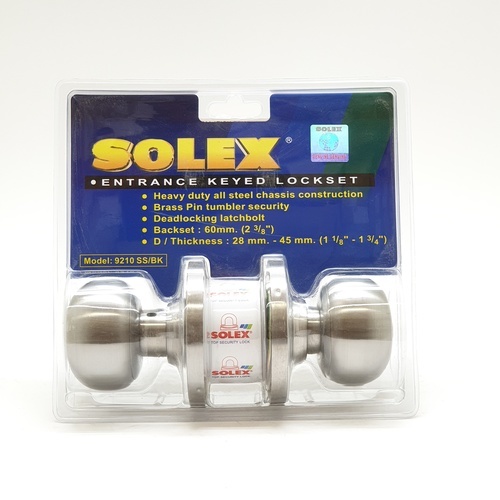 SOLEX ลูกบิดห้องน้ำ สเตนเลส-304 รุ่น 9210SS/BK สีสเตนเลส