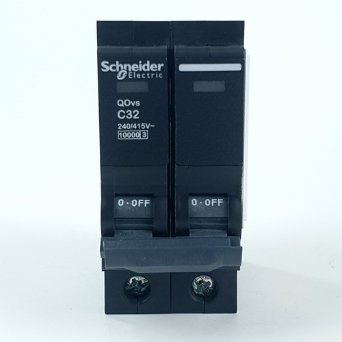 SCHNEIDER เมนเบรคเกอร์ 2P 32A 10KA รุ่น Q0232VSC10T สีดำ