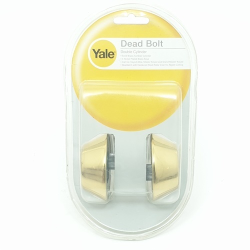 YALE กุญแจลิ้นตาย 2 ด้าน เหล็ก รุ่น DB-V8121US3 สีทองเหลืองเงา