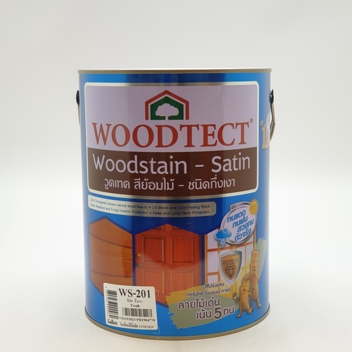 Woodtect วูดเทควูดเสตน WS-201 1 กล. สีสักกึ่งเงา