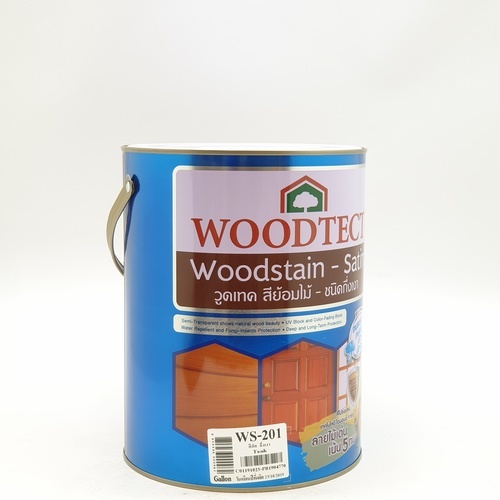 Woodtect วูดเทควูดเสตน WS-201 1 กล. สีสักกึ่งเงา