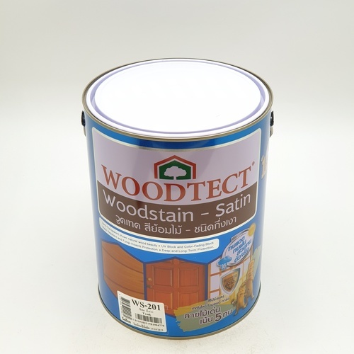 Woodtect วูดเทควูดเสตน WS-201 1 กล. สีสักกึ่งเงา