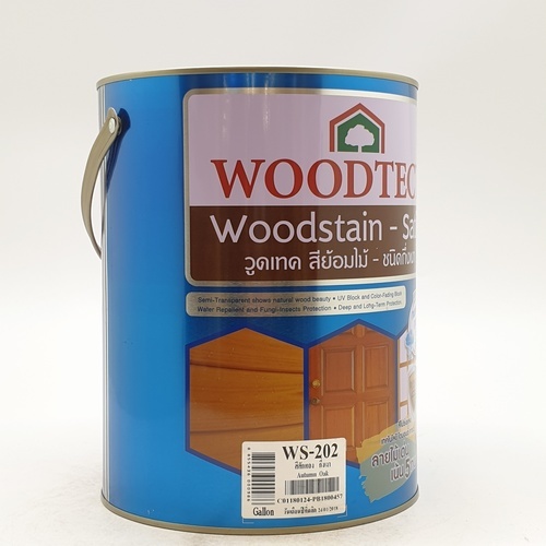 Woodtect วูดเทควูดเสตน WS-202 1 กล. สีสักทองกึ่งเงา