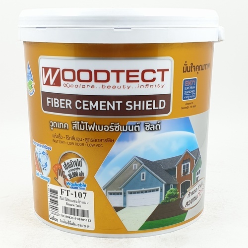 Woodtect วูดเทค ไม้ฝาโปร่งแสง FT-107 1 กล. สีไม้สักทองสยาม