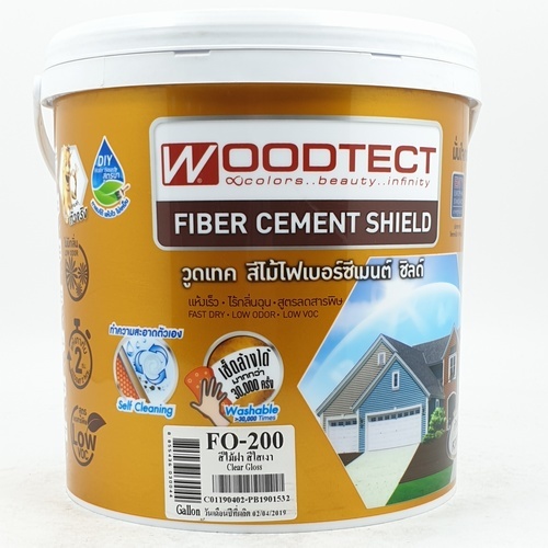 Woodtect วูดเทค ไม้ฝา FO-200 1 กล. สีใสเงา