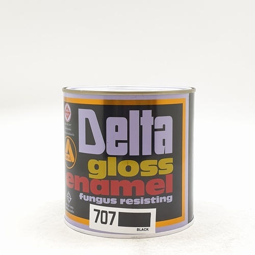 Delta สีเคลือบน้ำมัน เงา 707 กระป๋อง สีดำ