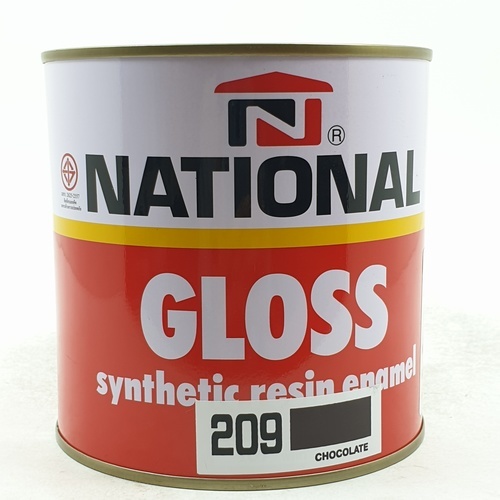 National สีเคลือบน้ำมัน เงา 209 กระป๋อง สีน้ำตาลเข้ม