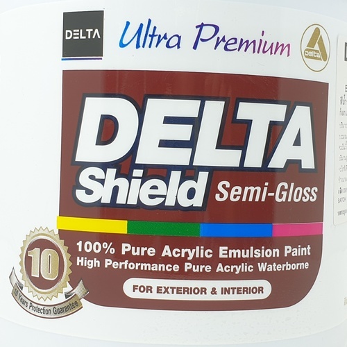 Delta สีน้ำอะครีลิค เดลต้าชิลด์ ทาภายนอก กึ่งเงา เบส B 3.6 ลิตร