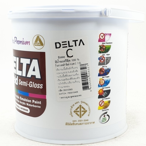 Delta สีน้ำอะครีลิค เดลต้าชิลด์ ทาภายนอก กึ่งเงา เบส C 3.6 ลิตร