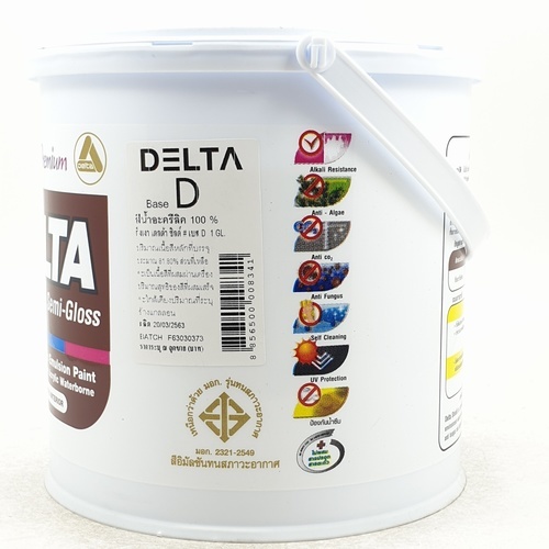 Delta สีน้ำอะครีลิค เดลต้าชิลด์ ทาภายนอก กึ่งเงา เบส D 3.6 ลิตร