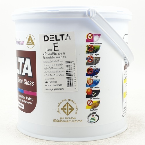 Delta สีน้ำอะครีลิค เดลต้าชิลด์ ทาภายนอก กึ่งเงา เบส E 3.6 ลิตร