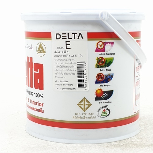 Delta สีน้ำอะครีลิค ทาภายนอก ด้าน เบส E 3.6 ลิตร