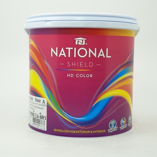 National สีน้ำเนชั่นแนลชิลด์ ทาภายนอก กึ่งเงา เบส A 3.6 ลิตร