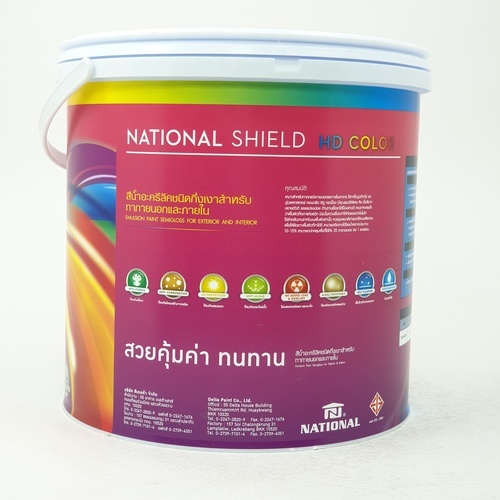 National สีน้ำเนชั่นแนลชิลด์ ทาภายนอก กึ่งเงา เบส A 3.6 ลิตร