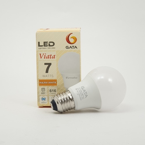 GATA หลอดไฟ LED E27 7w ฝาขุ่น แสงวอร์มไลท์