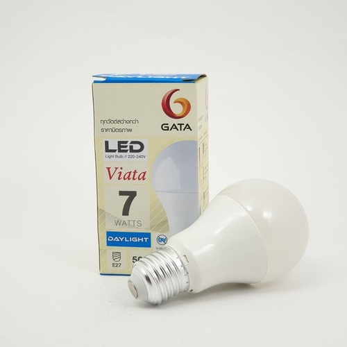 GATA หลอดไฟ LED E27 7w ฝาขุ่น แสงเดย์ไลท์