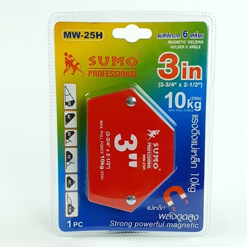 SUMO แม่เหล็กฉาก 6 เหลี่ยม รุ่น MW-25H ขนาด 3 3/4 x 2 1/2