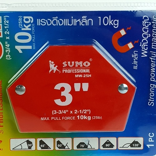 SUMO แม่เหล็กฉาก 6 เหลี่ยม รุ่น MW-25H ขนาด 3 3/4 x 2 1/2