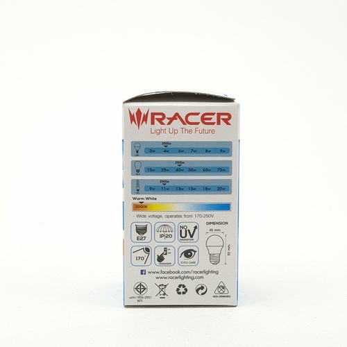 RACER หลอดไฟ LED Bulb ทรง G45 ขั้ว E27 4W รุ่น KATIE แสงวอร์มไวท์