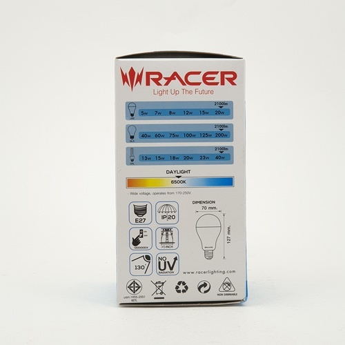 RACER หลอดไฟ LED Bulb A70 20W รุ่น KATIE แสงเดย์ไลท์