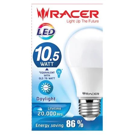 RACER หลอด LED Bulb 10.5W E27 DL 6500K รุ่นเคที A60