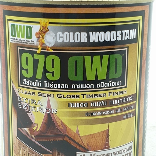 DWD สีย้อมไม้  ชนิดกึ่งเงา 502EX  979DWD 0.946ลิตร สีสักทอง