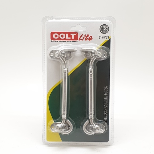 COLT LITE ขอสับหน้าต่าง รุ่น 015 มีแป้นวงรี ขนาด 6 นิ้ว สีสแตนเลส (แพ็ค 2)