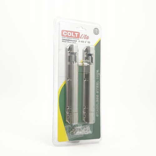 COLT LITE กลอนสปริงสแตนเลส รุ่น 430 ขนาด 6 นิ้ว สีสแตนเลส (แพ็ค 2)