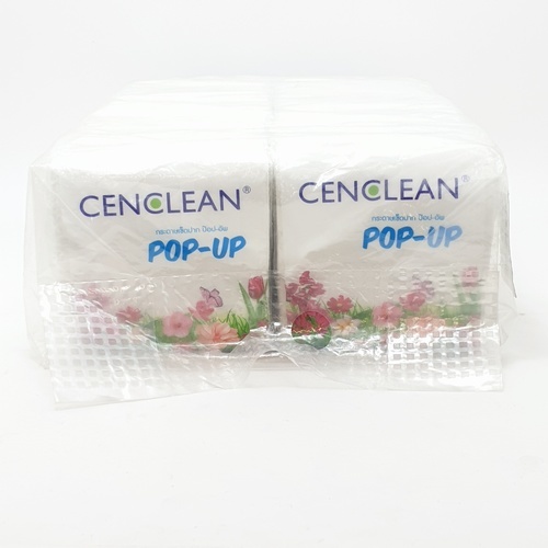 กระดาษเช็ดปากCENCLEAN POP-UP 200แผ่น(10ห่อ/แพ็ค)