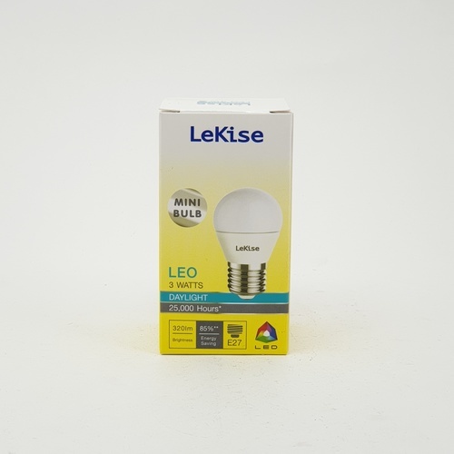LEKISE หลอดไฟปิงปอง LED E27 3W. ฝาขุ่น แสงเดย์ไลท์