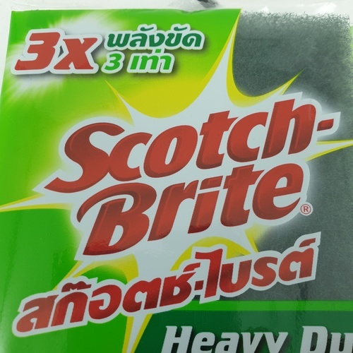 Scotch-Brite แผ่นใยขัดสก๊อต ไบรท์  ขนาด 82mm.x114mm. สีเขียว