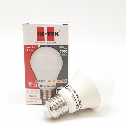 HI-TEK หลอดไฟ LED สามแสง 9W รุ่น HLLE009 (D/C/W)