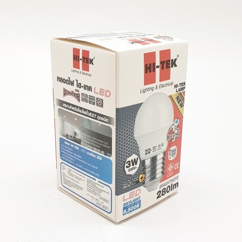 HI-TEK หลอด LED มวยไทย Series ขั้วเกลียว E27 3W รุ่น HLLM27003D แสงขาว