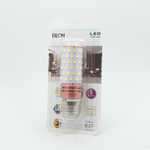 EILON หลอดไฟ LED 5W ปรับได้ 3 แสง ขั้ว E27 Gold ทรงกระบอก