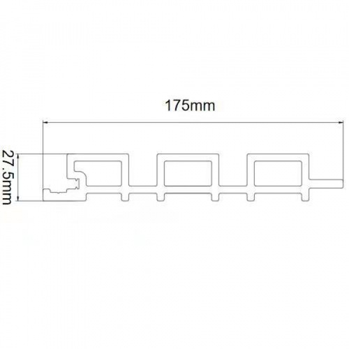 GREAT WOOD ไม้ผนัง WPCร่องใหญ่ รุ่น P27-175-1 ขนาด175X27.5X3000มม.Teak