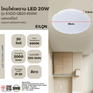 EILON โคมไฟเพดาน 20W รุ่น EXDD-QB20-6500K แสงเดย์ไลท์