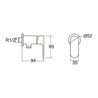 American Standard ก๊อกน้ำเย็นยืนอาบทองเหลืองแบบติดผนัง  รุ่น อาร์ค A-J56-10