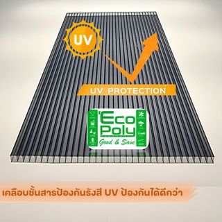 ECOPOLY แผ่นโพลีคาร์บอเนตB หนา 6มม. ขนาด 1.22 x 2.44 เมตร สีเทา