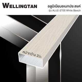 WELLINGTAN อลูมิเนียมอเนกประสงค์ ผิวเสมือนจริง หน้ากว้าง 2นิ้ว ยาว4เมตร รุ่น ALU4-2T05 White Beech