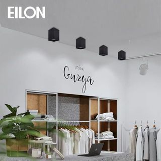 EILON โคมดาวน์ไลท์แบบทาวเวอร์หน้าเหลี่ยม 4นิ้ว E27 รุ่น YD4006-BK  สีดำ (โคมเปล่า)