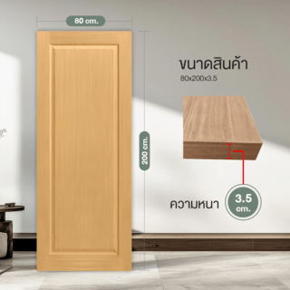 HOLZTUR ประตูปิดผิววีเนียร์ไม้ไวท์โอ๊ค ENR-001-05S 80x200ซม.