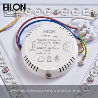 EILON โคมไฟเพดานอะครีลิคทรงแปดเหลี่ยม 48W ปรับได้3แสง รุ่น XDD2033/400 สีทอง