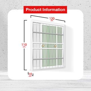 RAKANGTHONG (WINKING) หน้าต่างอะลูมิเนียมติดสแตนเลสดัด บานเลื่อน SS 120x110ซม. สีขาว พร้อมมุ้ง