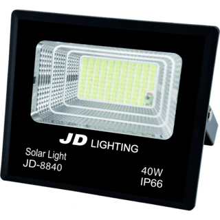 JD โคมไฟสปอร์ตไลท์โซลาร์เซลล์ 40W พร้อมรีโมท รุ่น JD8840 แสงเดย์ไลท์