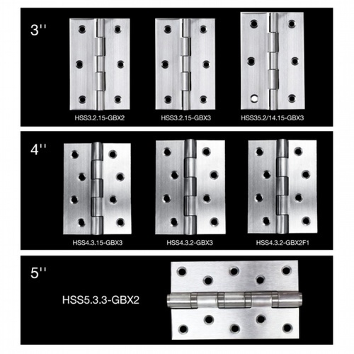 TORSTEN บานพับสแตนเลส 3  x2  x1.5มม แพ็ค 3ชิ้น รุ่น HSS3.2.15-GBX3