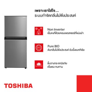 TOSHIBA ตู้เย็น 2 ประตู ขนาด 6.4 คิว รุ่น GR-RT234WE-DMTH(SS) สีเงิน