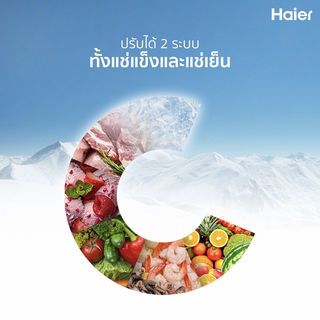 HAIER ตู้แช่ฝาทึบ 2 ระบบ ขนาด 3.5 คิว รุ่น HCF-100HM2 สีขาว