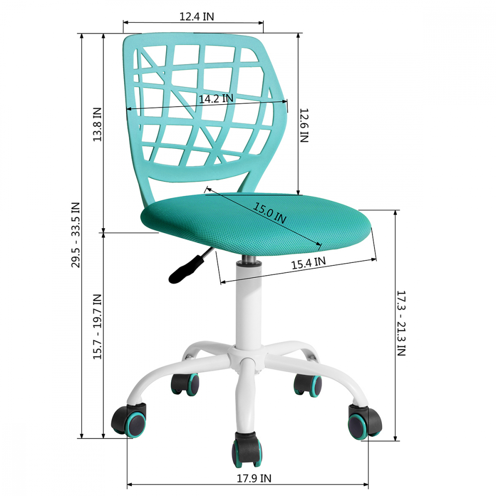 SMITH เก้าอี้สำนักงานรุ่น CARNATION TURQUOISE ขนาด 40x45x75-85 cm สีฟ้า