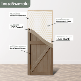 HOLZTUR ประตูปิดผิววีเนียร์ไม้แบล็ควอลนัท ENR-SK09 80x200ซม.