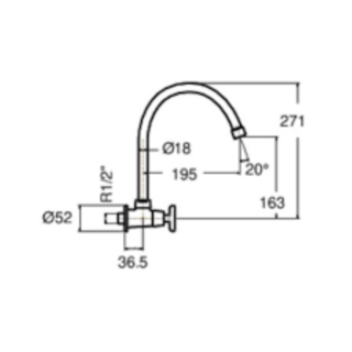 American Standard ก๊อกอ่างล้างจานแบบติดผนัง รุ่น วินสตัน CROSS HANDLE